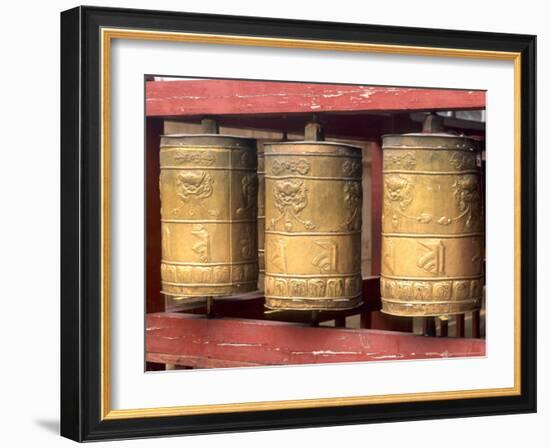 Religious Prayer Wheels, Ulaan Baatar, Mongolia-Bill Bachmann-Framed Photographic Print