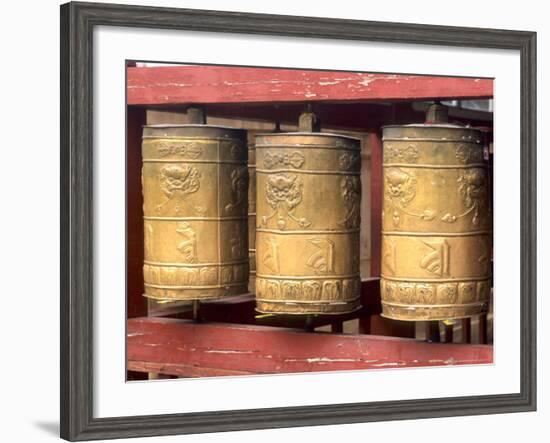 Religious Prayer Wheels, Ulaan Baatar, Mongolia-Bill Bachmann-Framed Photographic Print