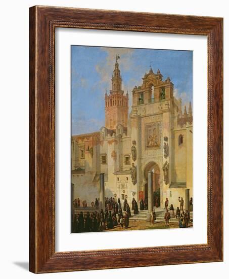 Religious Procession in Seville, 1853-Joachin Dominguez Becquer-Framed Giclee Print