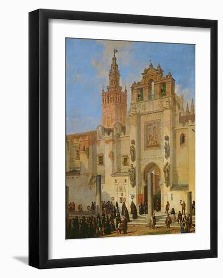 Religious Procession in Seville, 1853-Joachin Dominguez Becquer-Framed Giclee Print