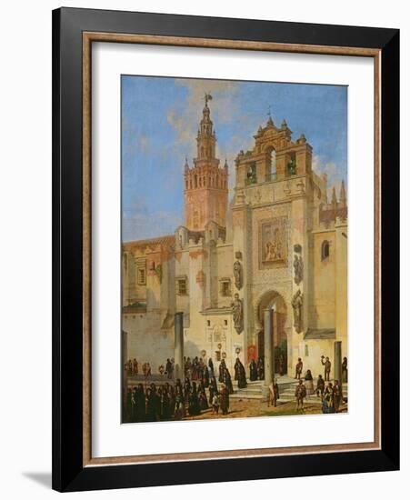 Religious Procession in Seville, 1853-Joachin Dominguez Becquer-Framed Giclee Print