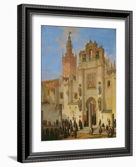 Religious Procession in Seville, 1853-Joachin Dominguez Becquer-Framed Giclee Print