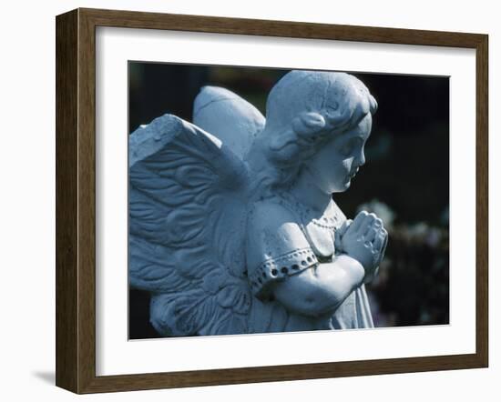 Religious Stone Carving of Angel-null-Framed Photographic Print