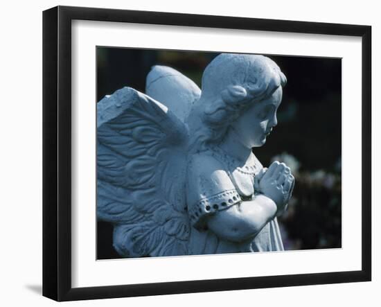 Religious Stone Carving of Angel-null-Framed Photographic Print