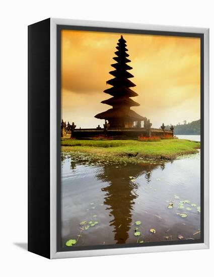 Religious Ulur Danu Temple in Lake Bratan, Bali, Indonesia-Bill Bachmann-Framed Premier Image Canvas