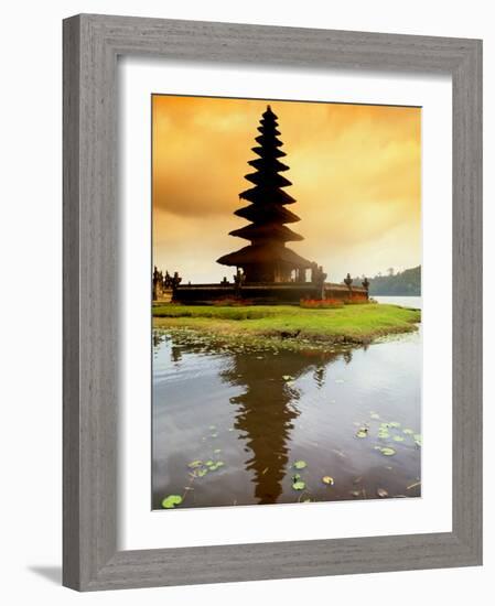 Religious Ulur Danu Temple in Lake Bratan, Bali, Indonesia-Bill Bachmann-Framed Photographic Print