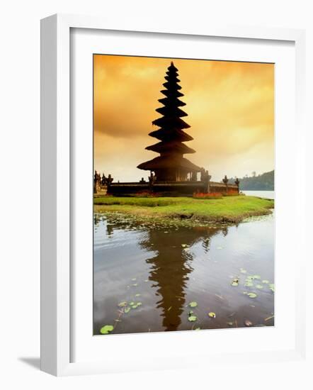 Religious Ulur Danu Temple in Lake Bratan, Bali, Indonesia-Bill Bachmann-Framed Photographic Print