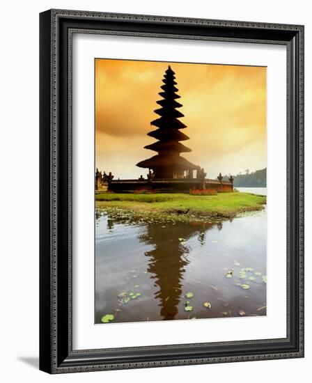 Religious Ulur Danu Temple in Lake Bratan, Bali, Indonesia-Bill Bachmann-Framed Photographic Print