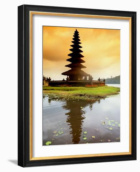 Religious Ulur Danu Temple in Lake Bratan, Bali, Indonesia-Bill Bachmann-Framed Photographic Print