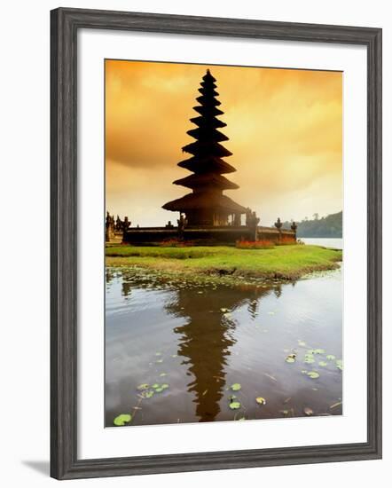 Religious Ulur Danu Temple in Lake Bratan, Bali, Indonesia-Bill Bachmann-Framed Photographic Print