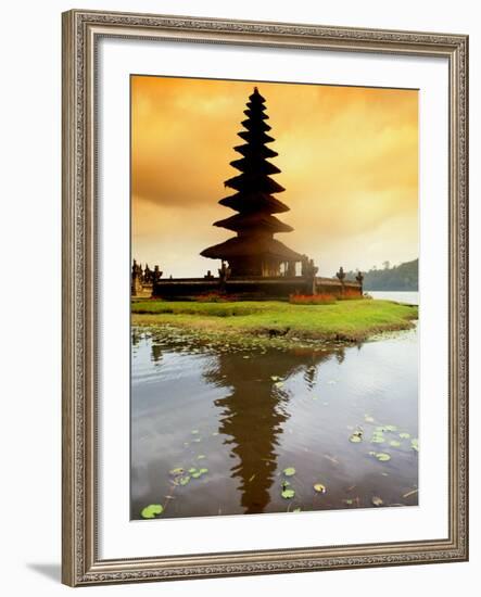 Religious Ulur Danu Temple in Lake Bratan, Bali, Indonesia-Bill Bachmann-Framed Photographic Print
