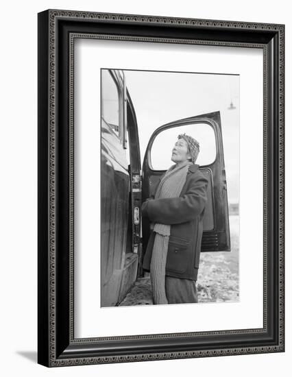 Relocation good-byes  Manzanar Relocation Center, 1943-Ansel Adams-Framed Photographic Print