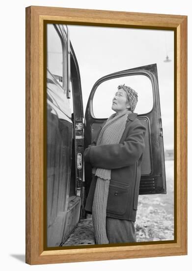 Relocation good-byes  Manzanar Relocation Center, 1943-Ansel Adams-Framed Premier Image Canvas