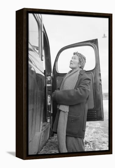 Relocation good-byes  Manzanar Relocation Center, 1943-Ansel Adams-Framed Premier Image Canvas