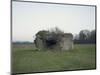 Remains of a bunker on a meadow at the edge of a wood next to a field-Axel Killian-Mounted Photographic Print
