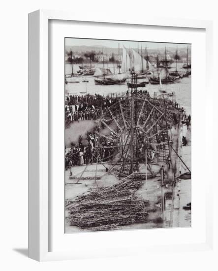 Remains of a Shot-Down Zeppelin, 1914-18-null-Framed Premium Photographic Print