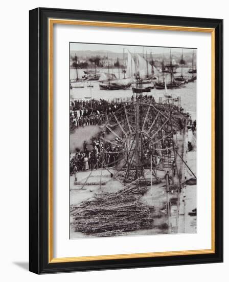Remains of a Shot-Down Zeppelin, 1914-18-null-Framed Photographic Print