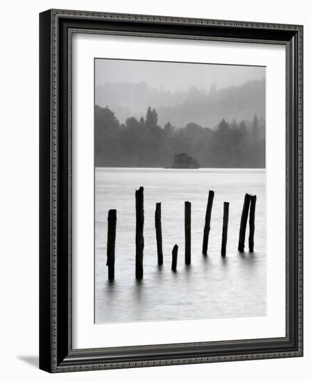 Remains of Jetty in the Mist, Derwentwater, Cumbria, England, UK-Nadia Isakova-Framed Photographic Print