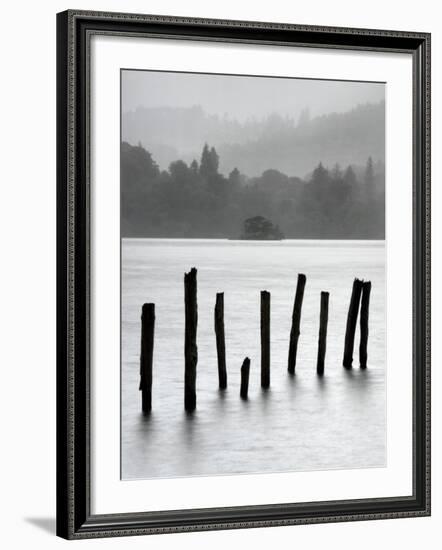 Remains of Jetty in the Mist, Derwentwater, Cumbria, England, UK-Nadia Isakova-Framed Photographic Print