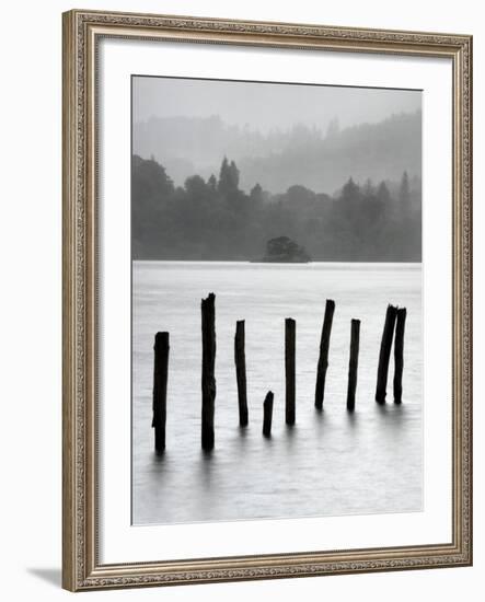 Remains of Jetty in the Mist, Derwentwater, Cumbria, England, UK-Nadia Isakova-Framed Photographic Print