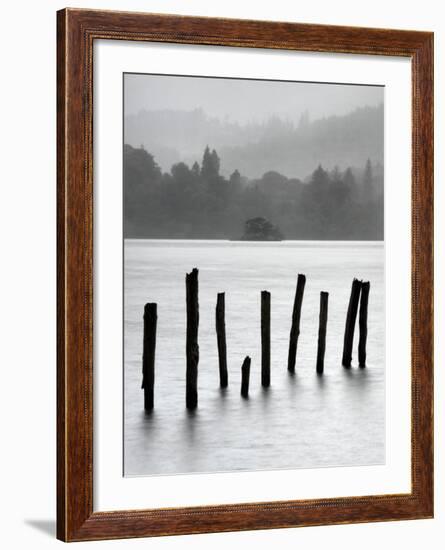 Remains of Jetty in the Mist, Derwentwater, Cumbria, England, UK-Nadia Isakova-Framed Photographic Print