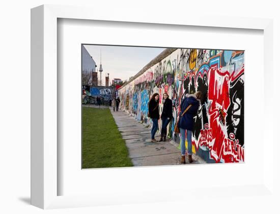 Remains of the Berlin Wall at the East Side Gallery in Berlin, Germany-null-Framed Premium Giclee Print