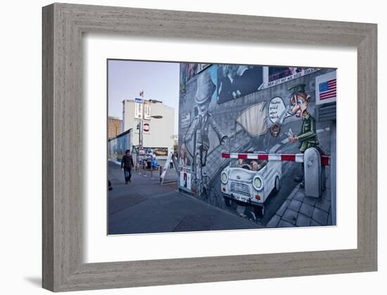 Remains of the Berlin Wall at the East Side Gallery in Berlin, Germany-null-Framed Art Print