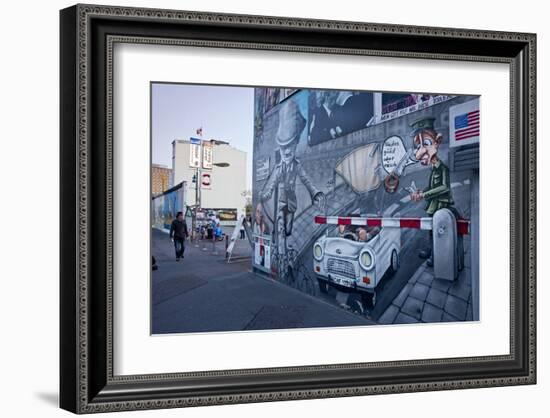 Remains of the Berlin Wall at the East Side Gallery in Berlin, Germany-null-Framed Art Print