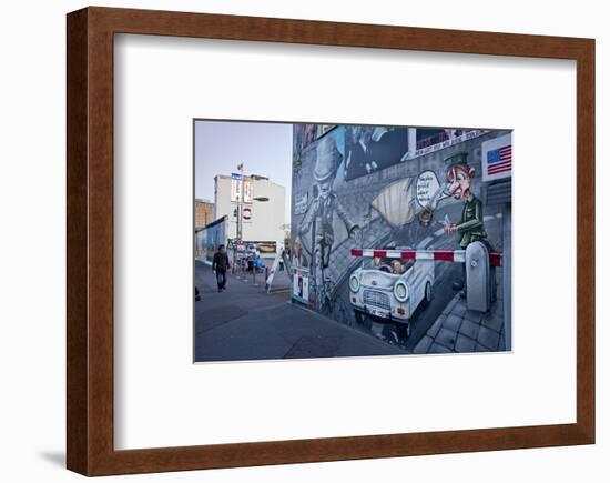 Remains of the Berlin Wall at the East Side Gallery in Berlin, Germany-null-Framed Art Print