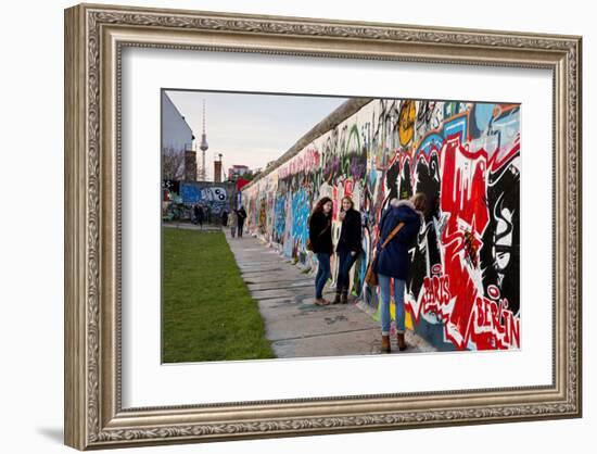 Remains of the Berlin Wall at the East Side Gallery in Berlin, Germany-null-Framed Art Print