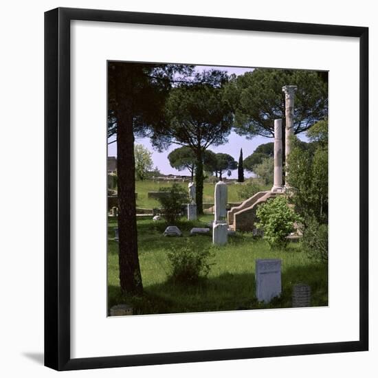 Remains of the temple of Ceres in the Roman port of Ostia, 1st century. Artist: Unknown-Unknown-Framed Photographic Print