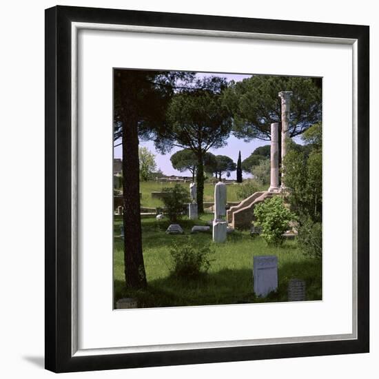 Remains of the temple of Ceres in the Roman port of Ostia, 1st century. Artist: Unknown-Unknown-Framed Photographic Print