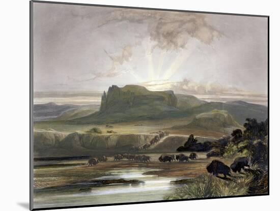 Remarkable Hills, Upper Missouri, Plate 34, Travels in the Interior of North America-Karl Bodmer-Mounted Giclee Print