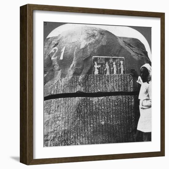 Remarkable Inscription of a Seven Year Famine on an Island in the Nile, Egypt, 1905-Underwood & Underwood-Framed Photographic Print