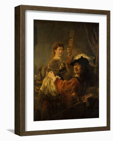 Rembrandt and Saskia in the Parable of the Prodigal Son, C. 1635-Rembrandt van Rijn-Framed Giclee Print