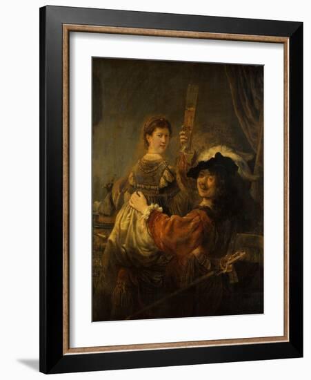 Rembrandt and Saskia in the Parable of the Prodigal Son, C. 1635-Rembrandt van Rijn-Framed Giclee Print