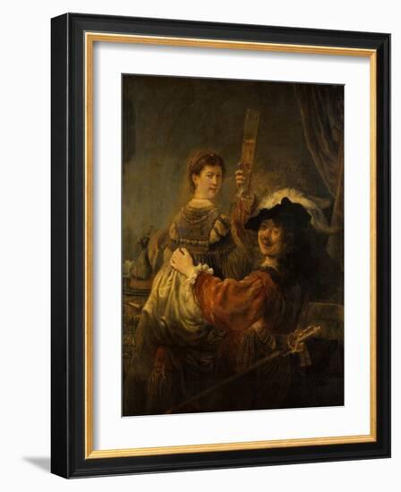 Rembrandt and Saskia in the Parable of the Prodigal Son, C. 1635-Rembrandt van Rijn-Framed Giclee Print