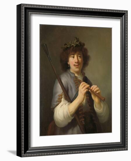 Rembrandt as Shepherd with Staff and Flute, 1636-Govaert Flinck-Framed Giclee Print