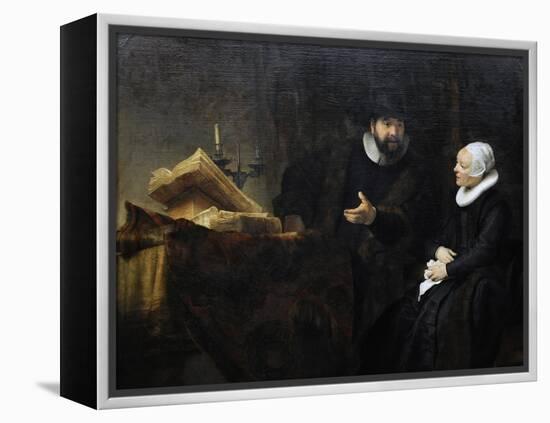 Rembrandt Harmenszoon Van Rijn (1606-1669). Dutch Painter and Etcher. The Mennonite Preacher…-null-Framed Premier Image Canvas
