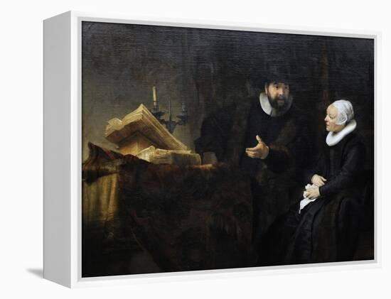 Rembrandt Harmenszoon Van Rijn (1606-1669). Dutch Painter and Etcher. The Mennonite Preacher…-null-Framed Premier Image Canvas