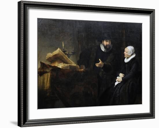 Rembrandt Harmenszoon Van Rijn (1606-1669). Dutch Painter and Etcher. The Mennonite Preacher…-null-Framed Giclee Print