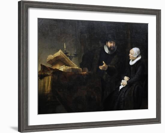 Rembrandt Harmenszoon Van Rijn (1606-1669). Dutch Painter and Etcher. The Mennonite Preacher…-null-Framed Giclee Print