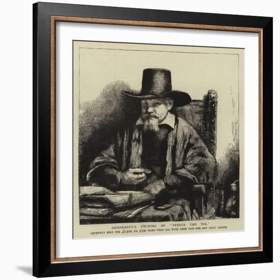 Rembrandt's Etching of Petrus Van Tol-Rembrandt van Rijn-Framed Giclee Print