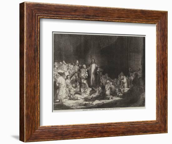 Rembrandt's Hundred-Guilder Piece, Christ Healing the Sick-Rembrandt van Rijn-Framed Giclee Print