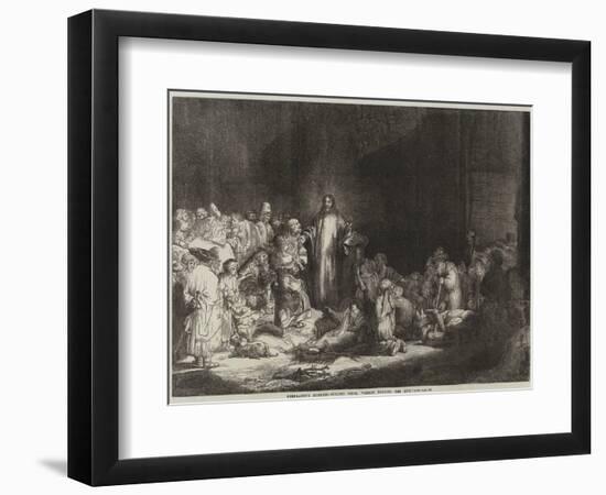 Rembrandt's Hundred-Guilder Piece, Christ Healing the Sick-Rembrandt van Rijn-Framed Giclee Print