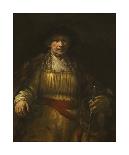 Portrait of a Lady with an Ostrich-Feather Fan-Rembrandt-Premium Giclee Print