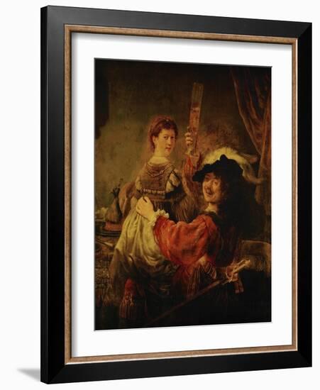 Rembrandt (Self-Portrait) and Saskia in the Parable of the Prodigal Son, 1635-39-Rembrandt van Rijn-Framed Giclee Print