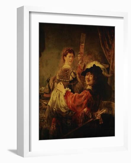 Rembrandt (Self-Portrait) and Saskia in the Parable of the Prodigal Son, 1635-39-Rembrandt van Rijn-Framed Giclee Print