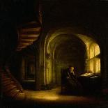 Philosopher with an Open Book, 1625-7-Rembrandt van Rijn-Framed Giclee Print