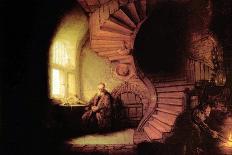 Philosopher Reading-Rembrandt van Rijn-Art Print